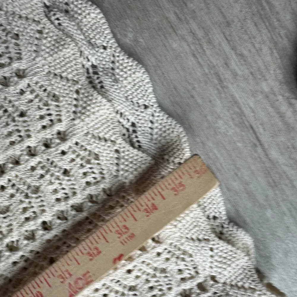 Nasty Gal Crochet Knit Mini Dress NWT US 12 Open Back Cream Long Sleeve Flared - Picture 8 of 8